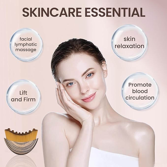 Lymphatic Contour Face Brush, Dry Brush for Skin, Facial Massage Tool for Lymphatic Drainage, Improve Skin Texture, 1 Pc