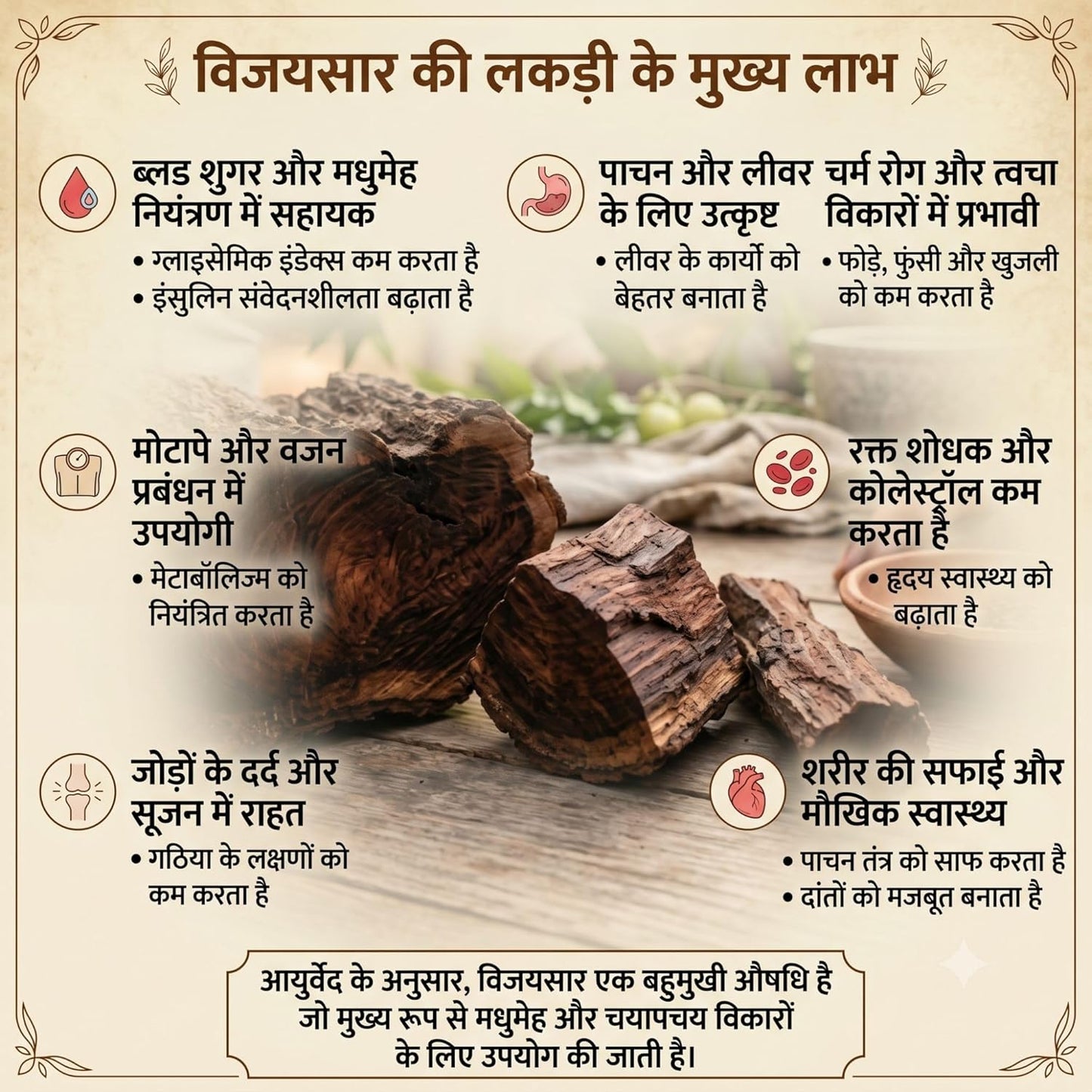 Vijaysar Wood Glass — Natural Sugar Balance, the Ayurvedic Way