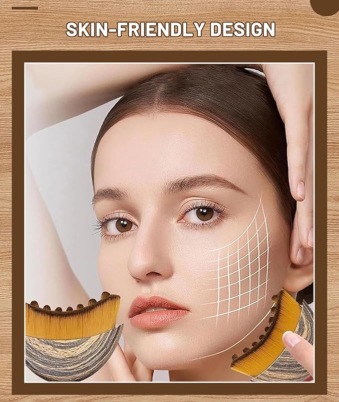Lymphatic Contour Face Brush, Dry Brush for Skin, Facial Massage Tool for Lymphatic Drainage, Improve Skin Texture, 1 Pc