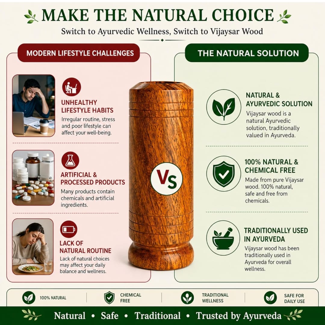 Vijaysar Wood Glass — Natural Sugar Balance, the Ayurvedic Way