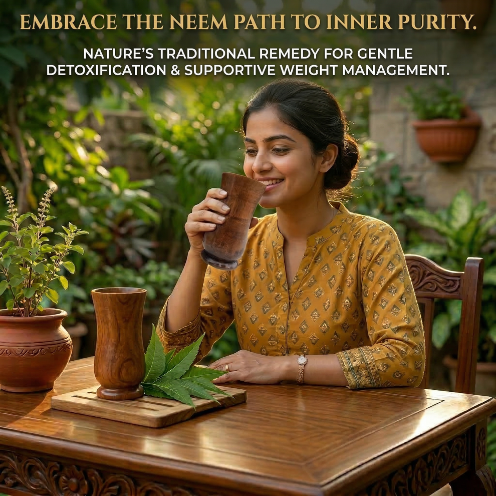 Neem Wooden Glass - Supports Digestion